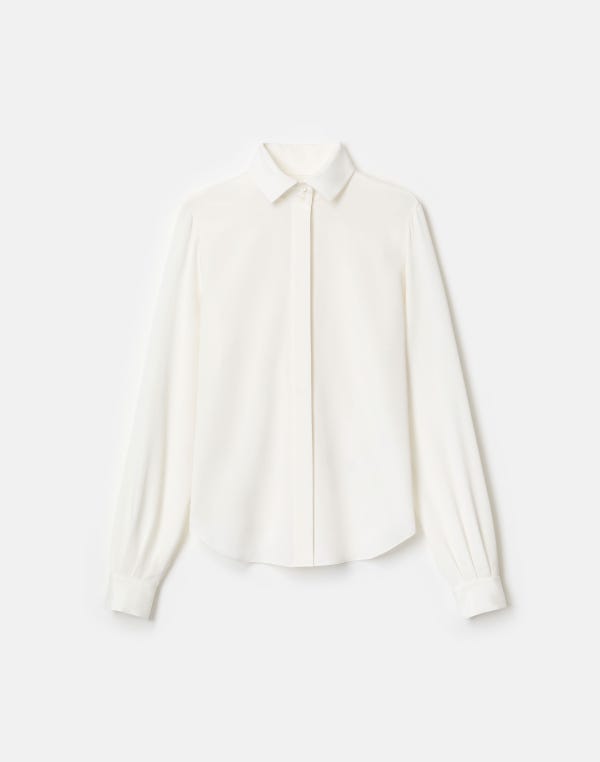 lafayette148 Organic Silk Stretch Georgette Pleated Back Blouse