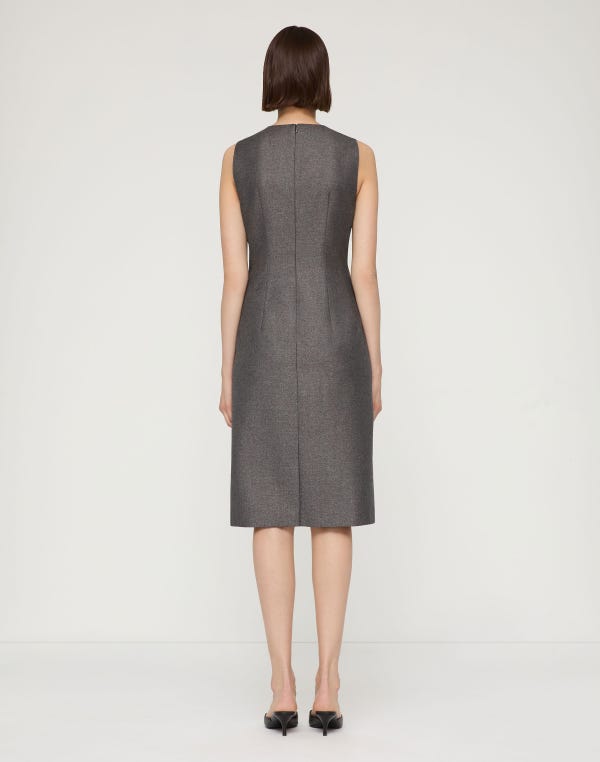 Lafayette148 Pixelated Wool Twill Sleeveless Sheath Dress