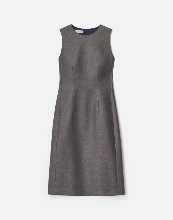 lafayette148 Pixelated Wool Twill Sleeveless Sheath Dress