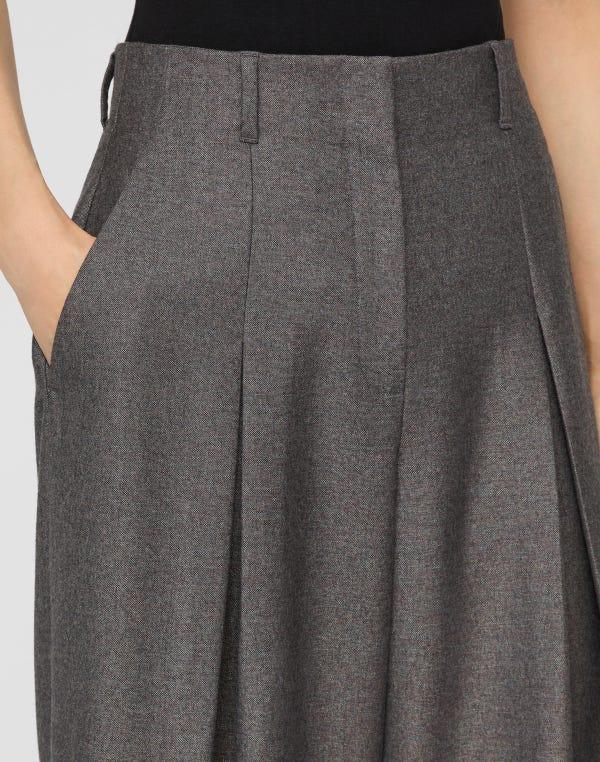 Lafayette148 Pixelated Wool Twill Warren Pleated Wide Leg Pant