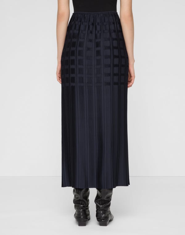 Lafayette148 Recycled Satin Basketweave Plissé Skirt