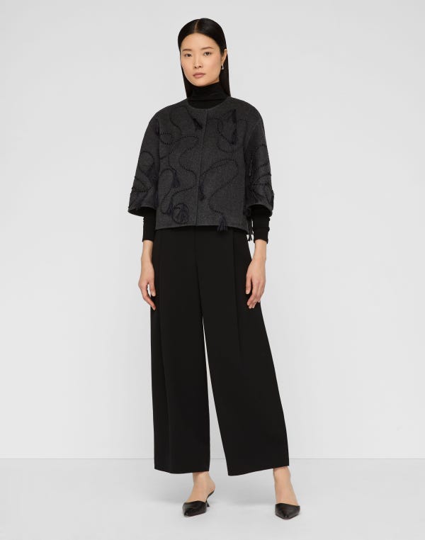 Lafayette148 Responsible Finesse Crepe Cooper Pleated Barrel Leg Ankle Pant