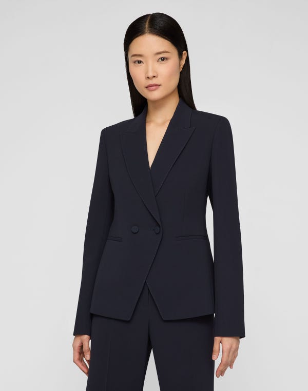 Lafayette148 Responsible Finesse Crepe Double Breasted Blazer