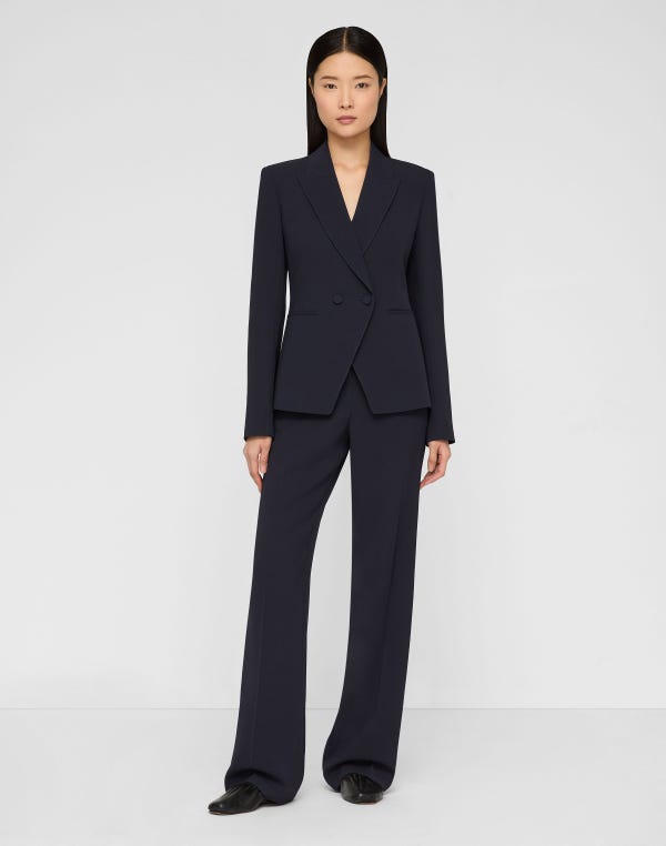 Lafayette148 Responsible Finesse Crepe Double Breasted Blazer