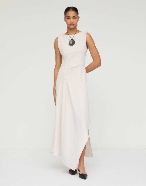 Lafayette148 Responsible Finesse Crepe Sleeveless Maxi Dress