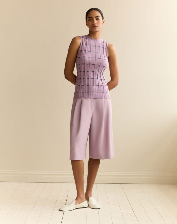 Lafayette148 Responsible Finesse Crepe Sutton Wide Leg Short