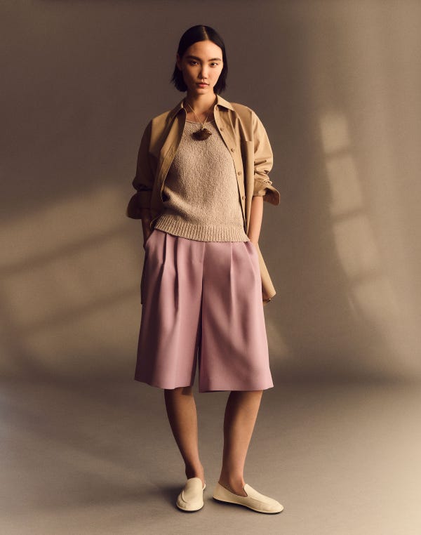 Lafayette148 Responsible Finesse Crepe Sutton Wide Leg Short