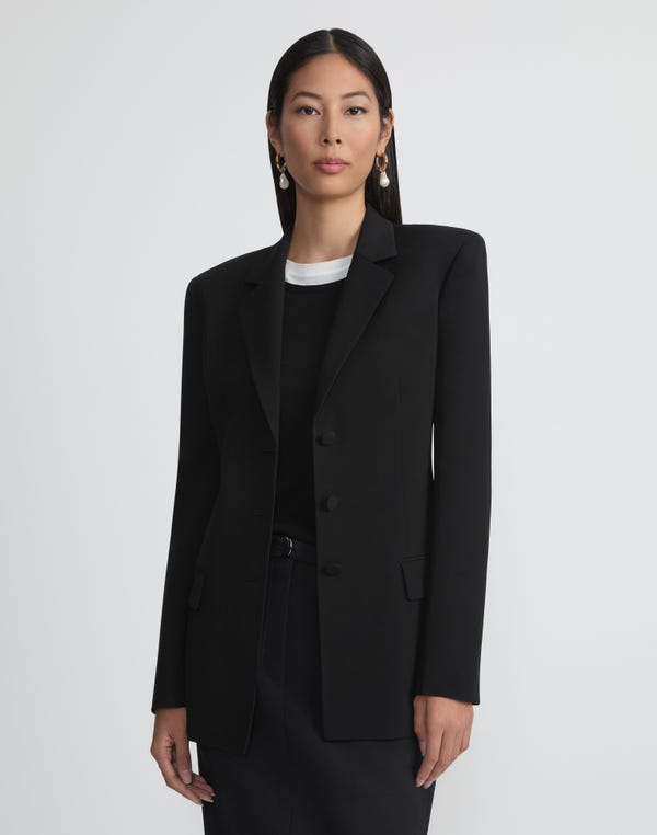 Lafayette148 Responsible Finesse Crepe Three Button Blazer
