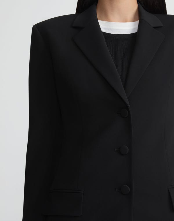 Lafayette148 Responsible Finesse Crepe Three Button Blazer