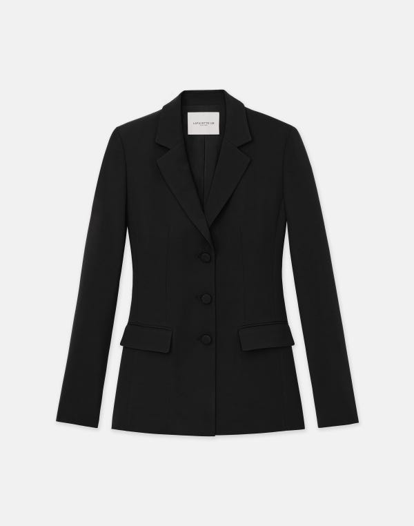 lafayette148 Responsible Finesse Crepe Three Button Blazer