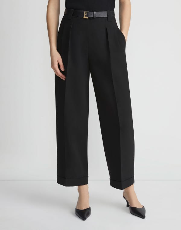 Lafayette148 Responsible Finesse Crepe Wyatt Barrel Leg Pant