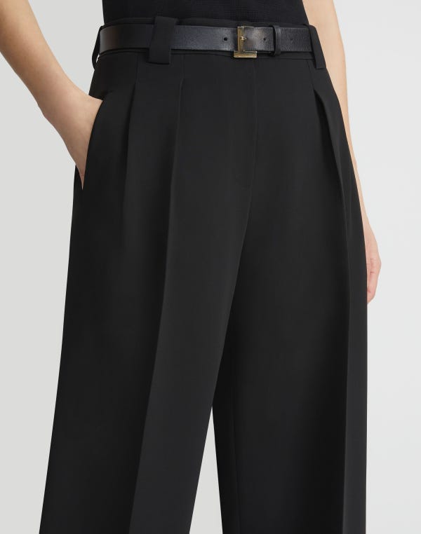 Lafayette148 Responsible Finesse Crepe Wyatt Barrel Leg Pant