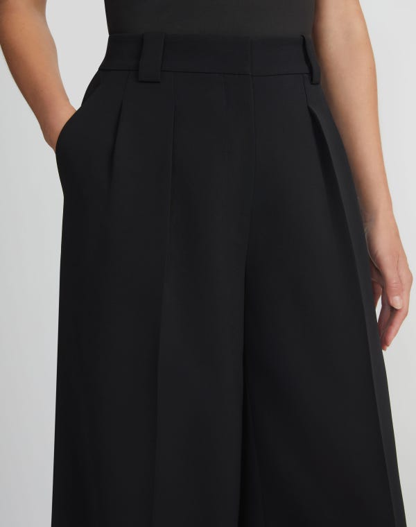 Lafayette148 Responsible Finesse Crepe Wyatt Wide Leg Pant
