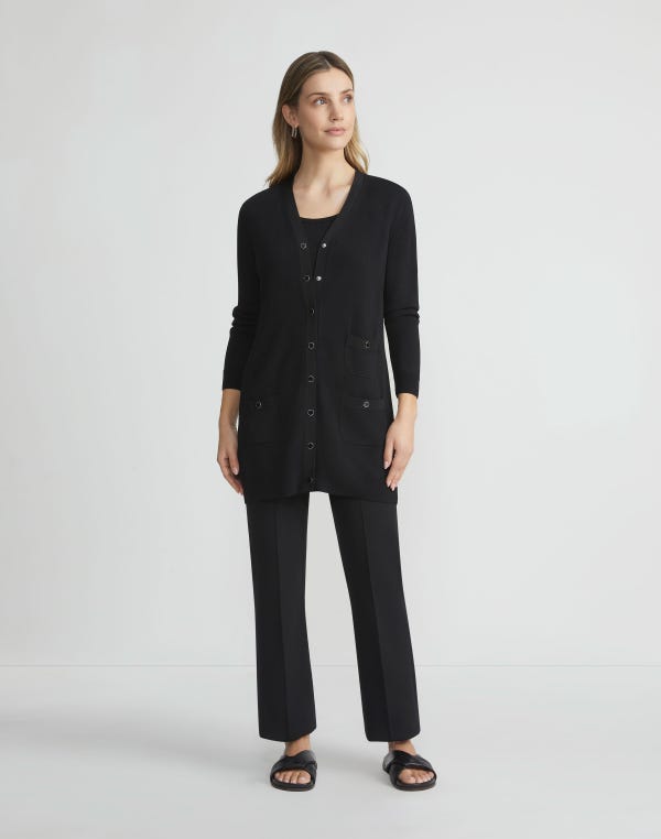 Lafayette148 Responsible Matte Crepe Foley Flared Pant