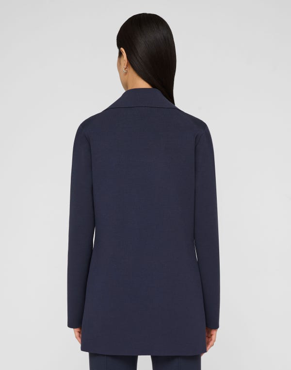 Lafayette148 Responsible Matte Crepe Knit Double Breasted Blazer