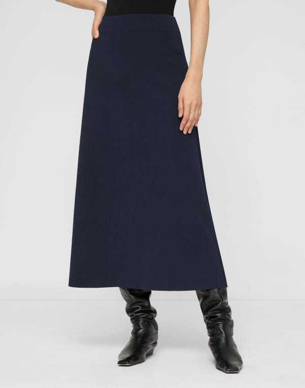 Lafayette148 Responsible Matte Crepe Knit Midi Skirt