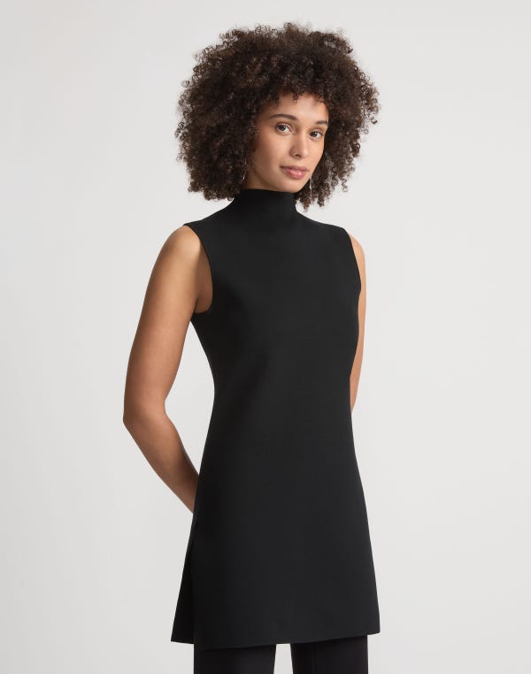 Lafayette148 Responsible Matte Crepe Mockneck Tunic