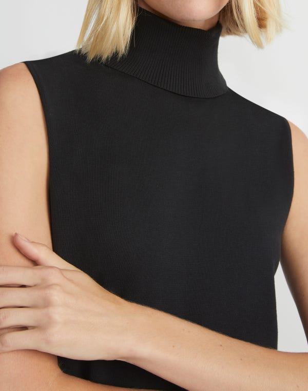 Lafayette148 Responsible Matte Crepe Sleeveless Turtleneck
