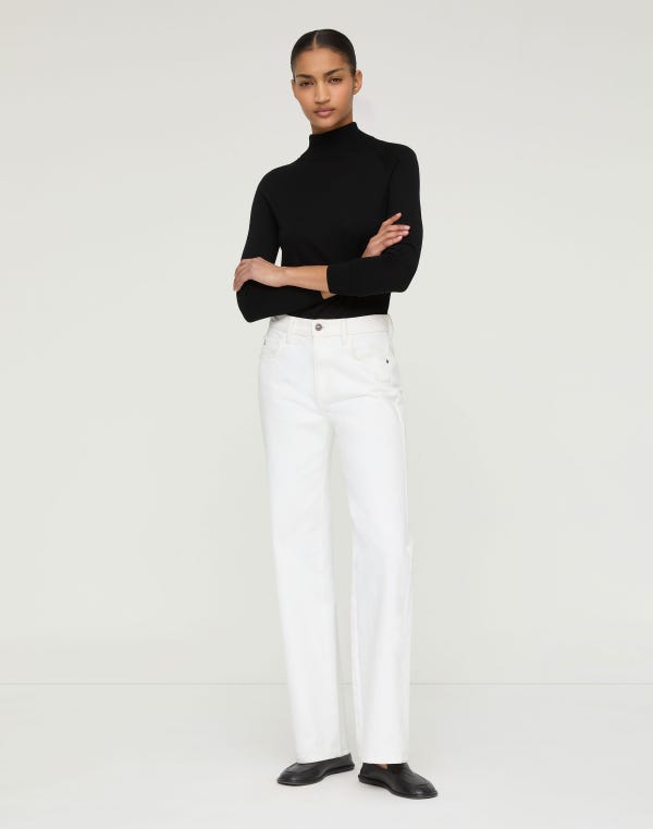 Lafayette148 Responsible Matte Crepe Turtleneck Sweater
