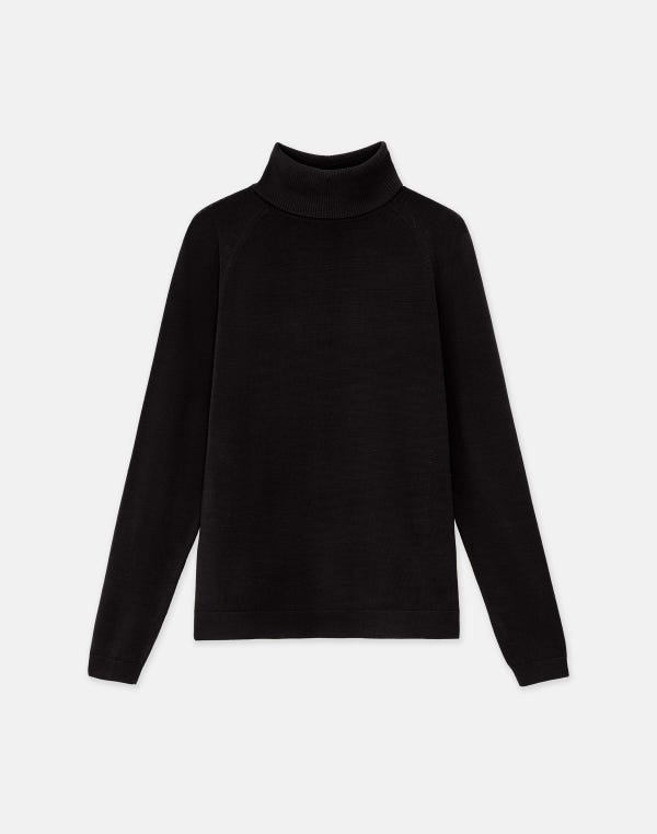 lafayette148 Responsible Matte Crepe Turtleneck Sweater