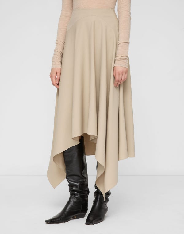 Lafayette148 Responsible Stretch Wool Handkerchief Skirt