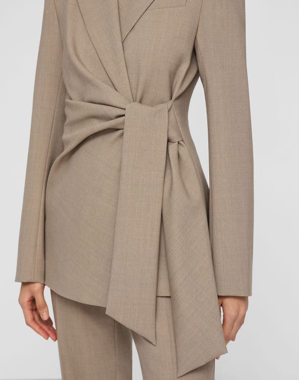 Lafayette148 Responsible Stretch Wool Slim Wrap Blazer