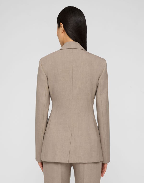 Lafayette148 Responsible Stretch Wool Slim Wrap Blazer