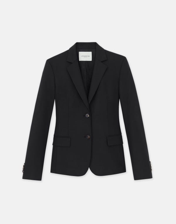 lafayette148 Responsible Stretch Wool Two Button Blazer