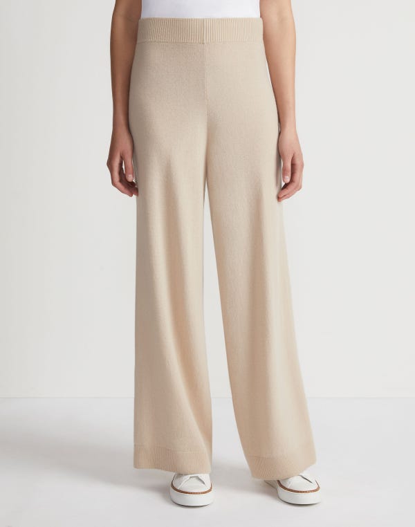 Lafayette148 Responsible Wool-Cashmere Wide Leg Pant