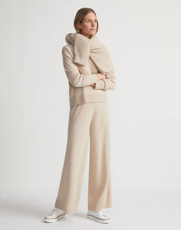 Lafayette148 Responsible Wool-Cashmere Wide Leg Pant