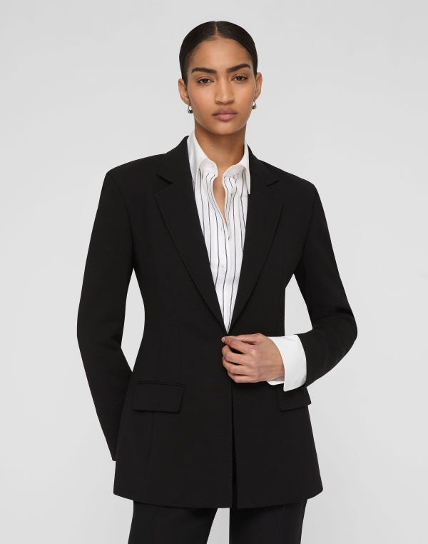 Lafayette148 Responsible Wool Double Face Fitted Blazer
