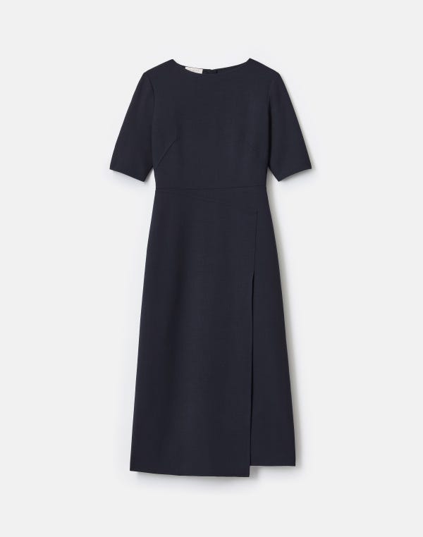 lafayette148 Responsible Wool Double Face Fitted Midi Dress