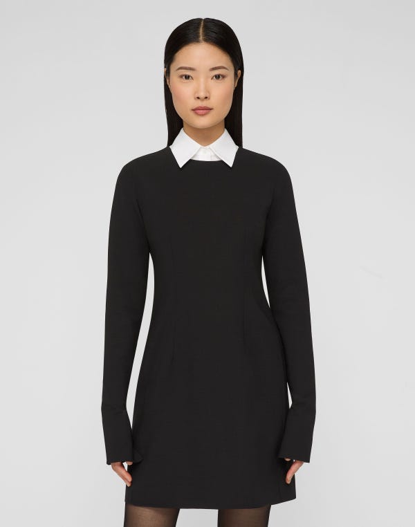 Lafayette148 Responsible Wool Double Face Long Sleeve Fitted Dress