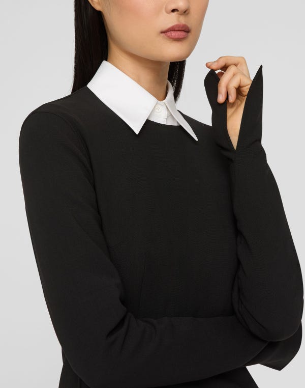 Lafayette148 Responsible Wool Double Face Long Sleeve Fitted Dress
