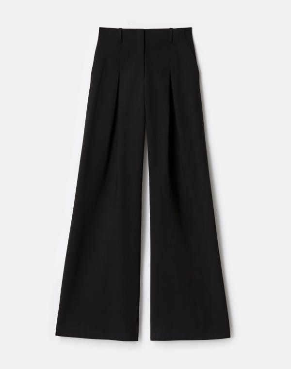 lafayette148 Responsible Wool Double Face Warren Pleated Wide Leg Pant