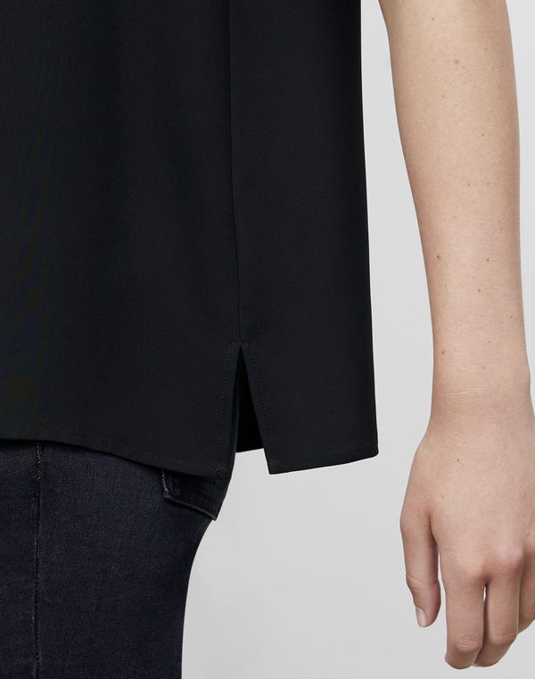 Lafayette148 Silk Double Georgette Sleeveless Blouse