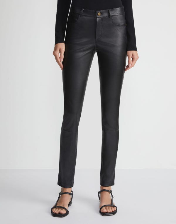 Lafayette148 Silky Stretch Nappa Leather Mercer Pant