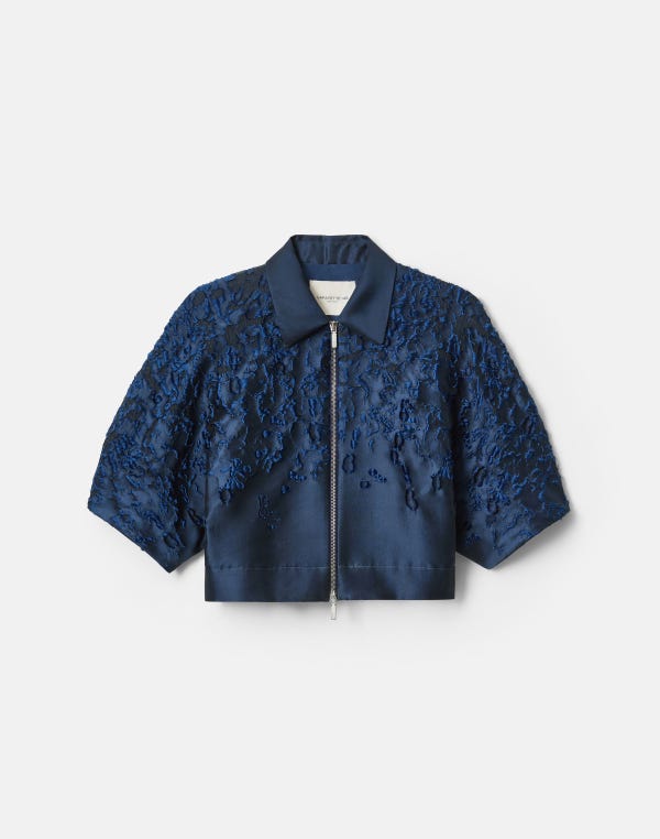 lafayette148 Speckled Glaze Dégradé Fil Coupé Kimono Sleeve Jacket