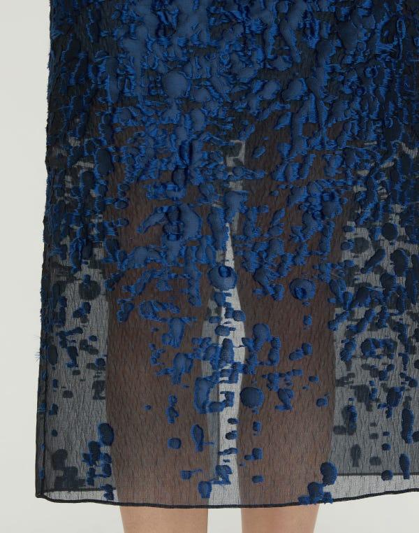 Lafayette148 Speckled Glaze Dégradé Fil Coupé Straight Midi Skirt