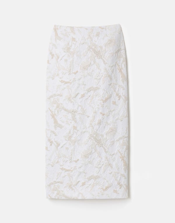 lafayette148 Speckled Glaze Jacquard Straight Midi Skirt