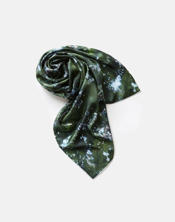Lafayette148 Splattered Glaze Print Silk Twill Scarf