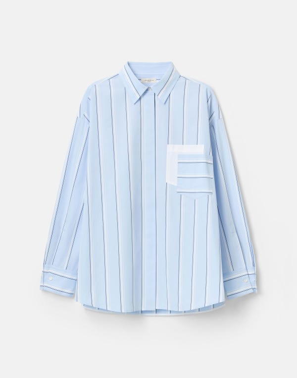 lafayette148 Striped Cotton Oversized Amagansett Shirt