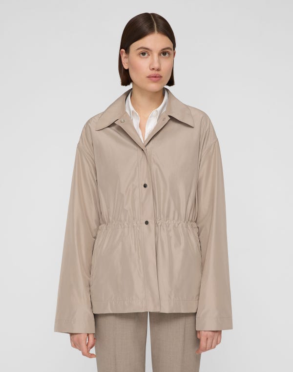 Lafayette148 Tech Twill Gathered Waist Oversized Jacket