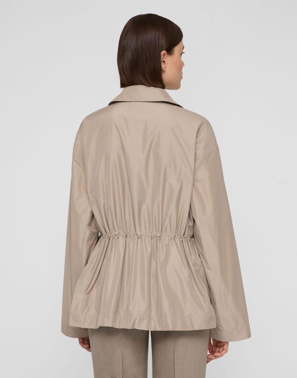 Lafayette148 Tech Twill Gathered Waist Oversized Jacket