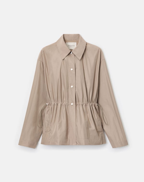 lafayette148 Tech Twill Gathered Waist Oversized Jacket
