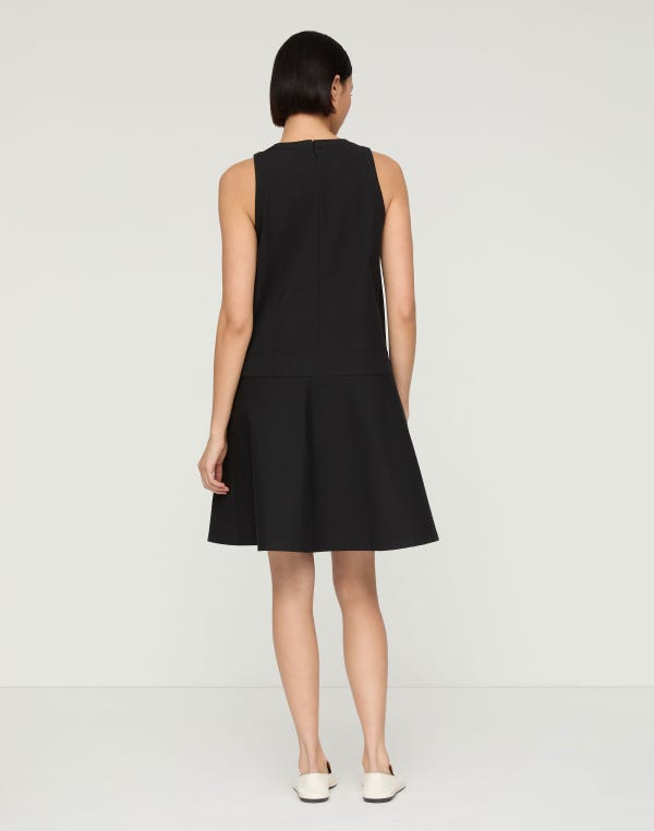 Lafayette148 Techno Stretch Twill Sleeveless Drop Waist Dress