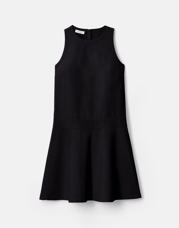 lafayette148 Techno Stretch Twill Sleeveless Drop Waist Dress