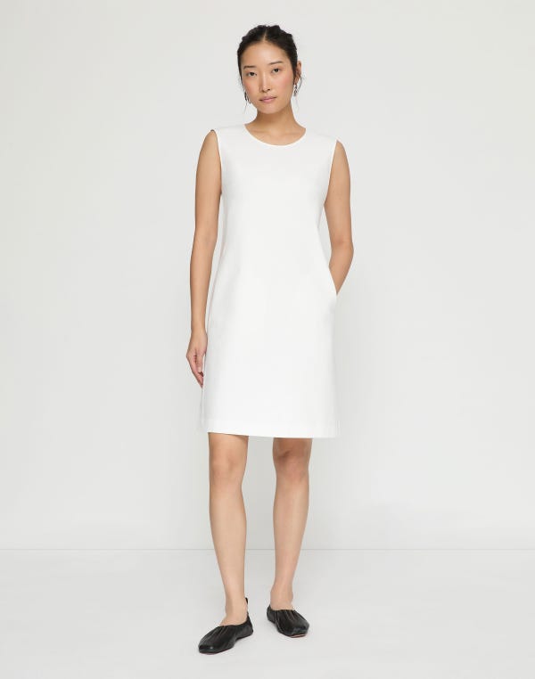Lafayette148 Techno Stretch Twill Sleeveless Shift Dress