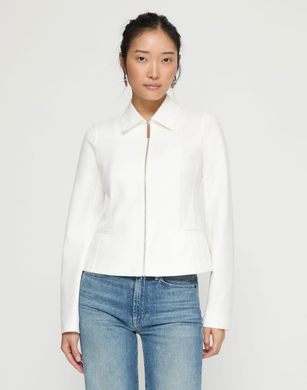 Lafayette148 Techno Stretch Twill Zip Tailored Jacket