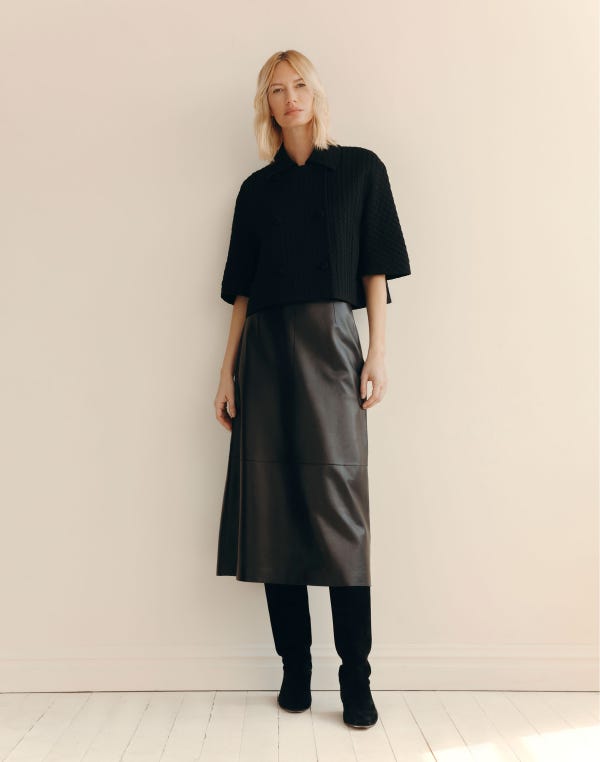 Lafayette148 Textured Houndstooth Jacquard Double Breasted Short Sleeve Jacket